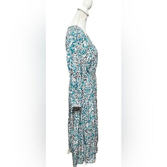Chico’s Braid Detail Paisley Midi Dress Size 1 - Picture 3 of 7
